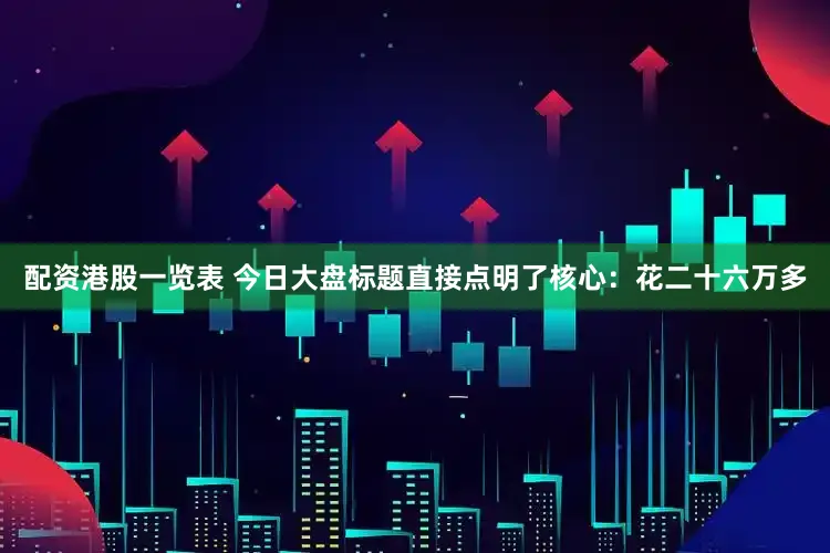 配资港股一览表 今日大盘标题直接点明了核心：花二十六万多